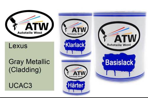 Lexus, Gray Metallic (Cladding), UCAC3: 1L Lackdose + 1L Klarlack + 500ml Härter - Set, von ATW Autoteile West.